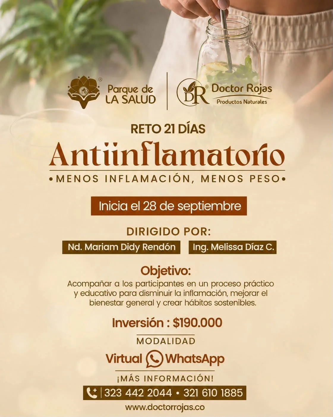 Afiche del Reto 21 días Antiinflamatorio